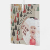  Charm: Baby's eerste kerstfoto Glas Ornament (Voorkant links)