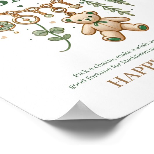 Charm Bar Baby Shower Bordje Poster (Hoek)