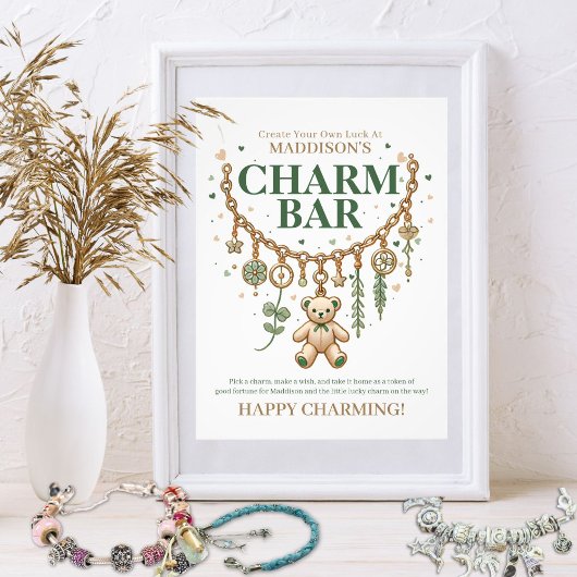 Charm Bar Baby Shower Bordje Poster