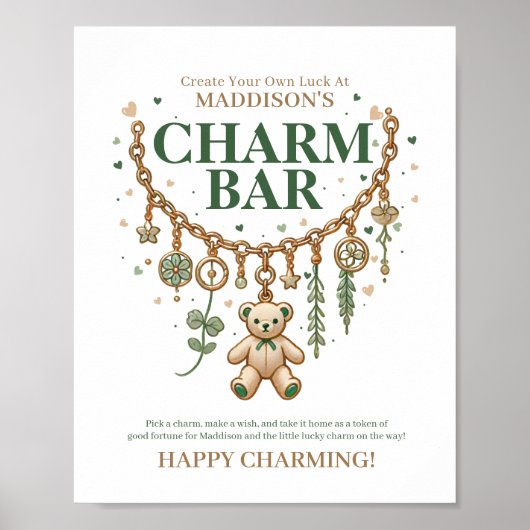 Charm Bar Baby shower Sign Poster (Voorkant)