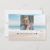 Charm Beach Ocean Uitzicht Foto in Loving Memory Bedankkaart (Achterkant)