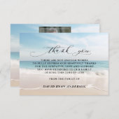 Charm Beach Ocean Uitzicht Foto in Loving Memory Bedankkaart (Voorkant / Achterkant)