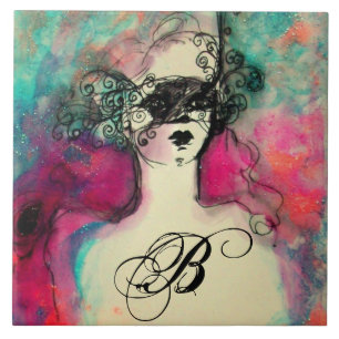 CHARM Beauty met Maskermonogram Tegeltje