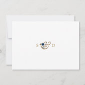 Charm Blauw Goud Bloemige Trouw Save The Date (Achterkant)