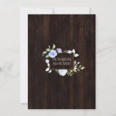 Charm Blauwe Bloemen Kant Hout Egg Hunt Pasen Kaart (Achterkant)