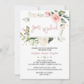 Charm Bloem Roze Goud Bachelorette Weekend Feest Kaart (Voorkant)