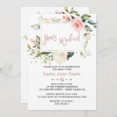 Charm Bloem Roze Goud Bachelorette Weekend Feest Kaart (Voorkant / Achterkant)