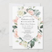 Charm Bloemige Viering van het Leven Funeral Memor Kaart (Voorkant)