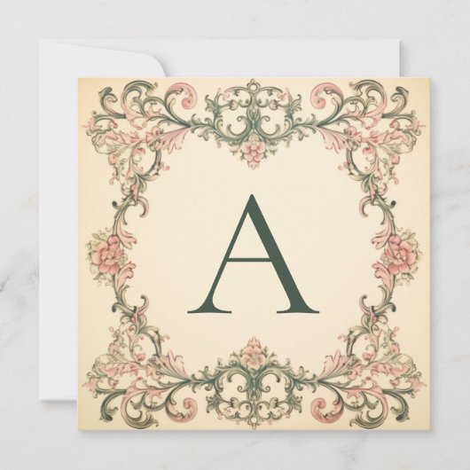 Charm Blooms: Monogrammed Note Kaarten (Voorkant)