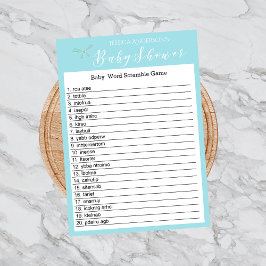 Charm Blue Baby shower Word Scramble Game