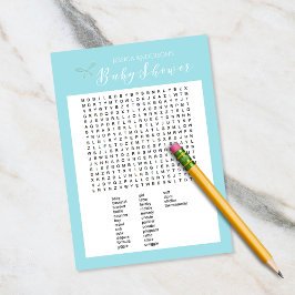 Charm Blue Baby shower Word Search Game