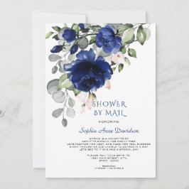 Charm Blue Bloemen Jongens Baby Shower Per Post Kaart