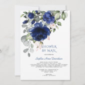 Charm Blue Flowers Boy Baby shower per post Kaart (Voorkant)