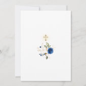 Charm Blue Gouden Bloemen Jongens Bevestiging Kaart (Achterkant)