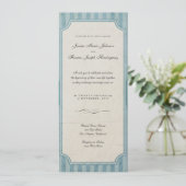  Charm Blue Monogram Wedding Invitations Kaart (Staand voorkant)