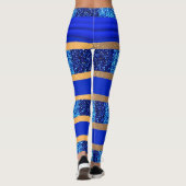 Charm Blue White Stripes Navy Blue Stylish Beenbee Leggings (Achterkant)