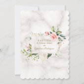 Charm Blush Bloemen Spaans 1e Verjaardag Doopfeest Kaart (Achterkant)