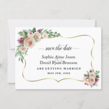 Charm Blush Champagne Bloemen Calligrafie Bruiloft