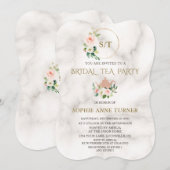 Charm Blush Floral Gold Lijst Marble Vrijgezellenf Kaart (Voorkant / Achterkant)