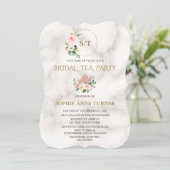 Charm Blush Floral Gold Lijst Marble Vrijgezellenf Kaart (Staand voorkant)