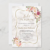 Charm Blush Flowers Gold Marble Baby in Bloom Kaart (Voorkant)