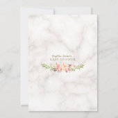 Charm Blush Flowers Gold Marble Baby in Bloom Kaart (Achterkant)