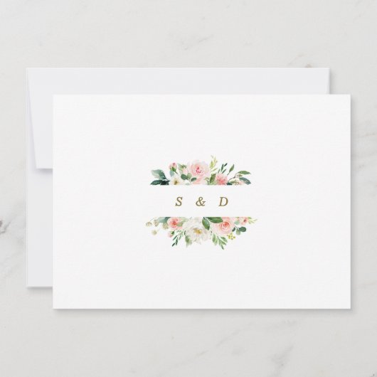 Charm Blush Ivory Flowers Weddenschap Save The Date (Achterkant)