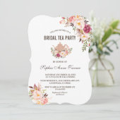 Charm Blush Pink Floral Vrijgezellenfeest Tea Part Kaart (Staand voorkant)