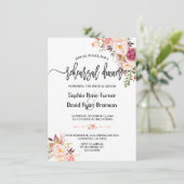 Charm Blush Rood Roze Bloemen Repetitie diner Kaart (Staand voorkant)