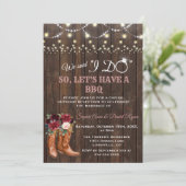 Charm Bordeaux Roze Cowboylaarzen Na I DO BBQ Kaart (Staand voorkant)