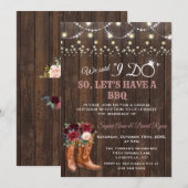 Charm Bordeaux Roze Cowboylaarzen Na I DO BBQ Kaart (Voorkant / Achterkant)