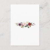 Charm Bourgogne Blush Bloemen Goud Trouwdetails Informatiekaartje (Achterkant)
