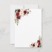 Charm Bourgondië Bloemen Huwelijk Handschrift RSVP (Achterkant)