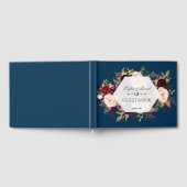 Charm Bourgondië Blush Bloemen Geometrisch gastenb Gastenboek (Volledig)