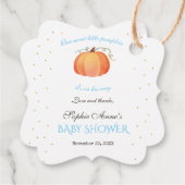 Charm Boy Little Pumpkin Thanksgiving Baby shower Bedankjes Labels (Achterkant)