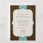  Charm Brown Blue Wedding Invites Kaart (Voorkant)