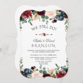 Charm Burgundy Blue Blush Floral dat we nog steeds Kaart (Voorkant / Achterkant)