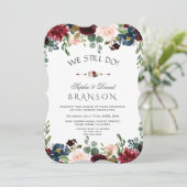 Charm Burgundy Blue Blush Floral dat we nog steeds Kaart (Staand voorkant)