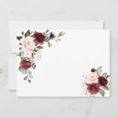 Charm Burgundy Blush Bloemen Gouden Frame Huwelijk Save The Date (Achterkant)