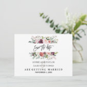 Charm Burgundy Blush Bloemendesign Goud Save The D Date (Staand voorkant)