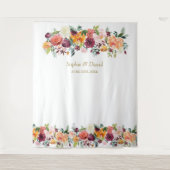 Charm Burgundy Blush Bloemstuk Fotocabine Achtergr Wandkleed (Voorkant)