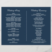 Charm Burgundy Blush Floral Blue Wedding Programme Flyer (Achterkant)
