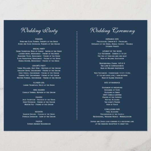 Charm Burgundy Blush Floral Blue Wedding Programme Flyer (Achterkant)
