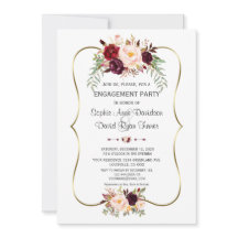 Charm Burgundy Blush Floral Gold Verloving