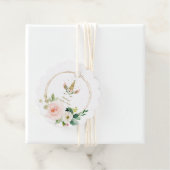 Charm Burgundy Blush Flowers Gold Unicorn Birthday Bedankjes Labels (In situ)