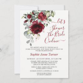 Charm Burgundy Blush Flowers Virtual Vrijgezellenf Kaart