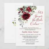 Charm Burgundy Blush Flowers Virtual Vrijgezellenf Kaart (Voorkant / Achterkant)