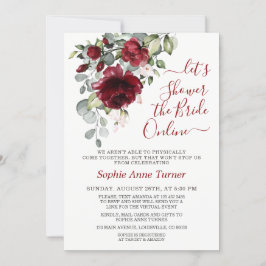Charm Burgundy Blush Flowers Virtual Vrijgezellenf Kaart