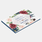 Charm Burgundy Floral Hexagon Lijst Wedding Gastenboek (Hoek)