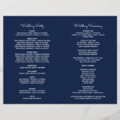 Charm Burgundy Floral Navy Blue Wedding Programme (Achterkant)
